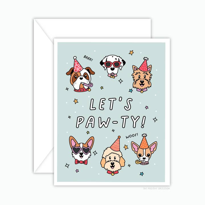 Funny Dog Party Birthday Greeting Card, Dog Parent Pet Gift for wholesale by Purple Ink Paperie
