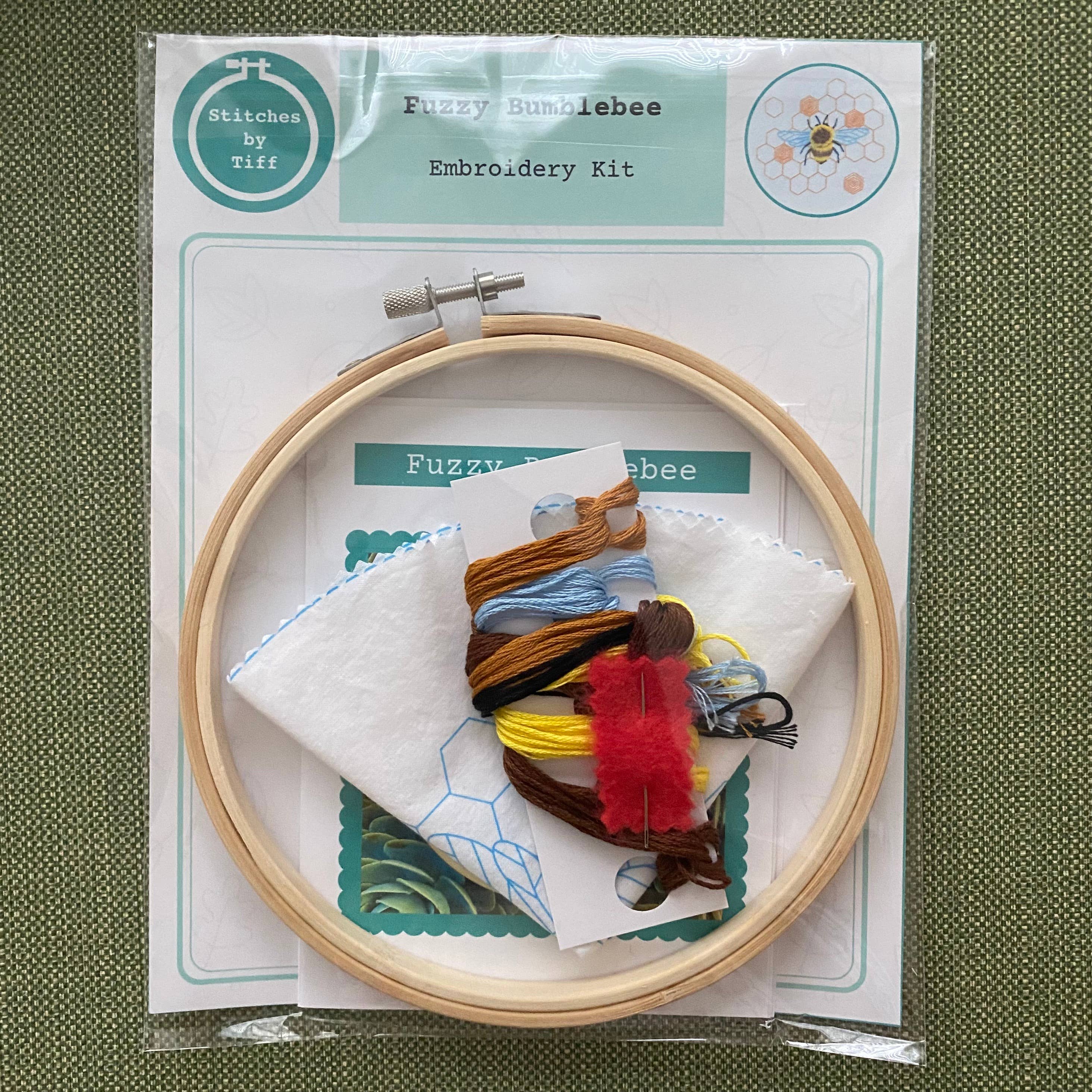 Stitches By Tiff - Wholesale Embroidery/Cross Stitch Supplies - Fuzzy Bumblebee Craft DIY Embroidery Kit2
