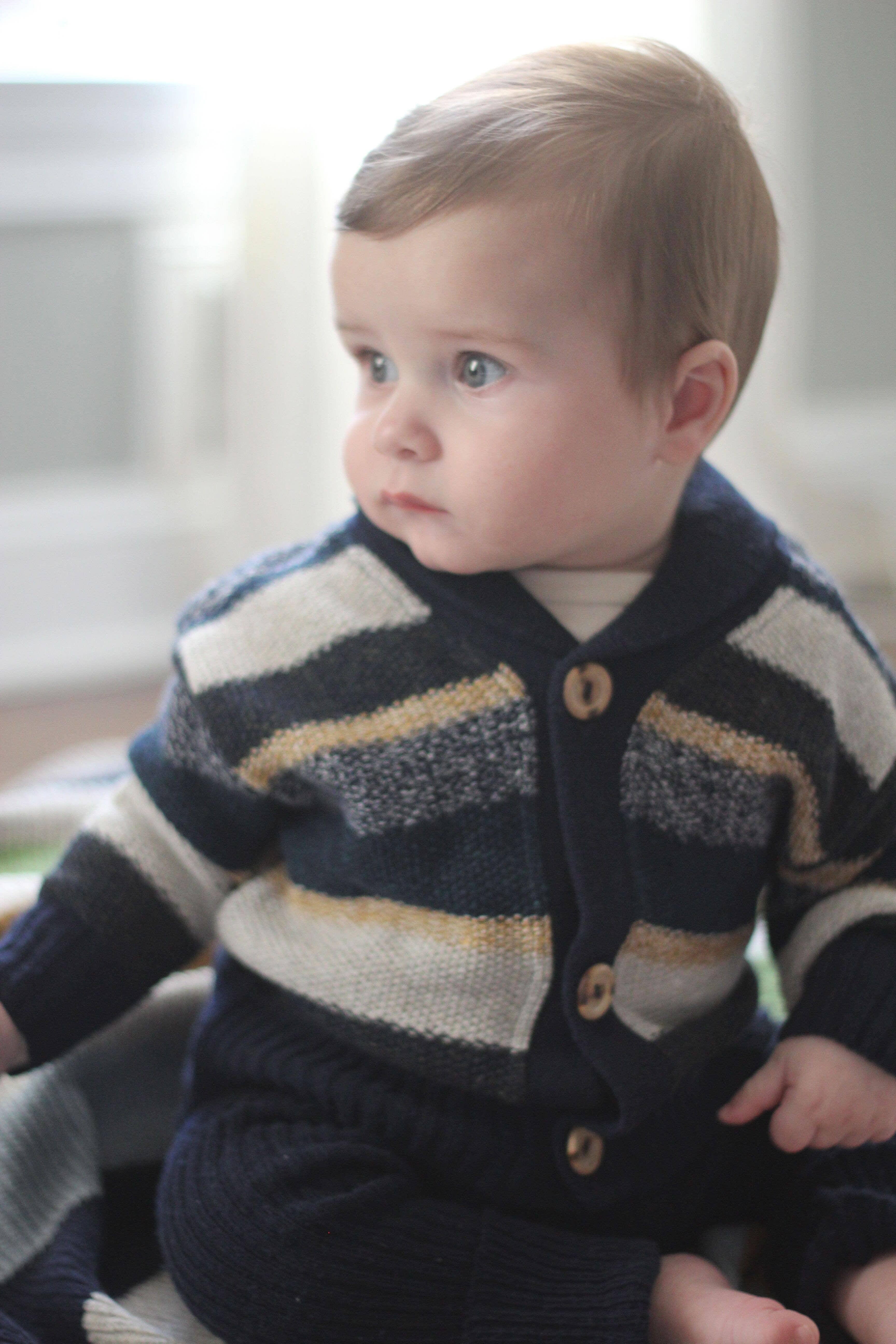 loop collection - Wholesale Cardigan - Baby - Historian Recycled Cotton Baby/Toddler Sweater -Navy2