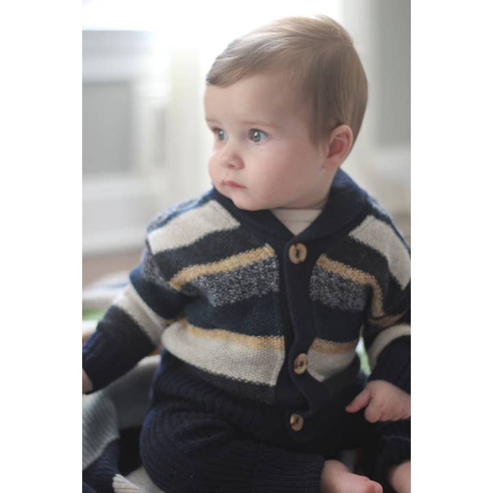 loop collection - Wholesale Cardigan - Baby - Historian Recycled Cotton Baby/Toddler Sweater -Navy2