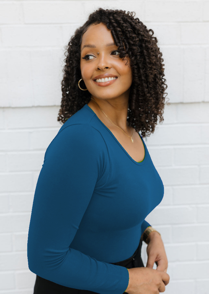 ELIETIAN - Vente Haut en maille – femme - Manches longues réversibles - Coupe incurvée17