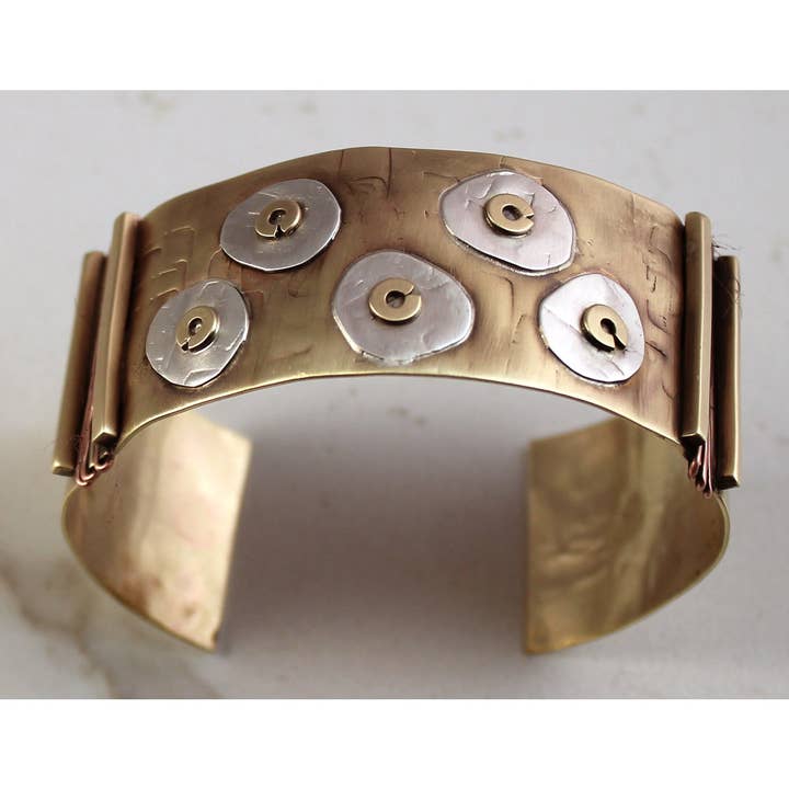 Brass and Nickel Silver Lily Pad Bracelet for wholesale by Whitney Designs Ltd.