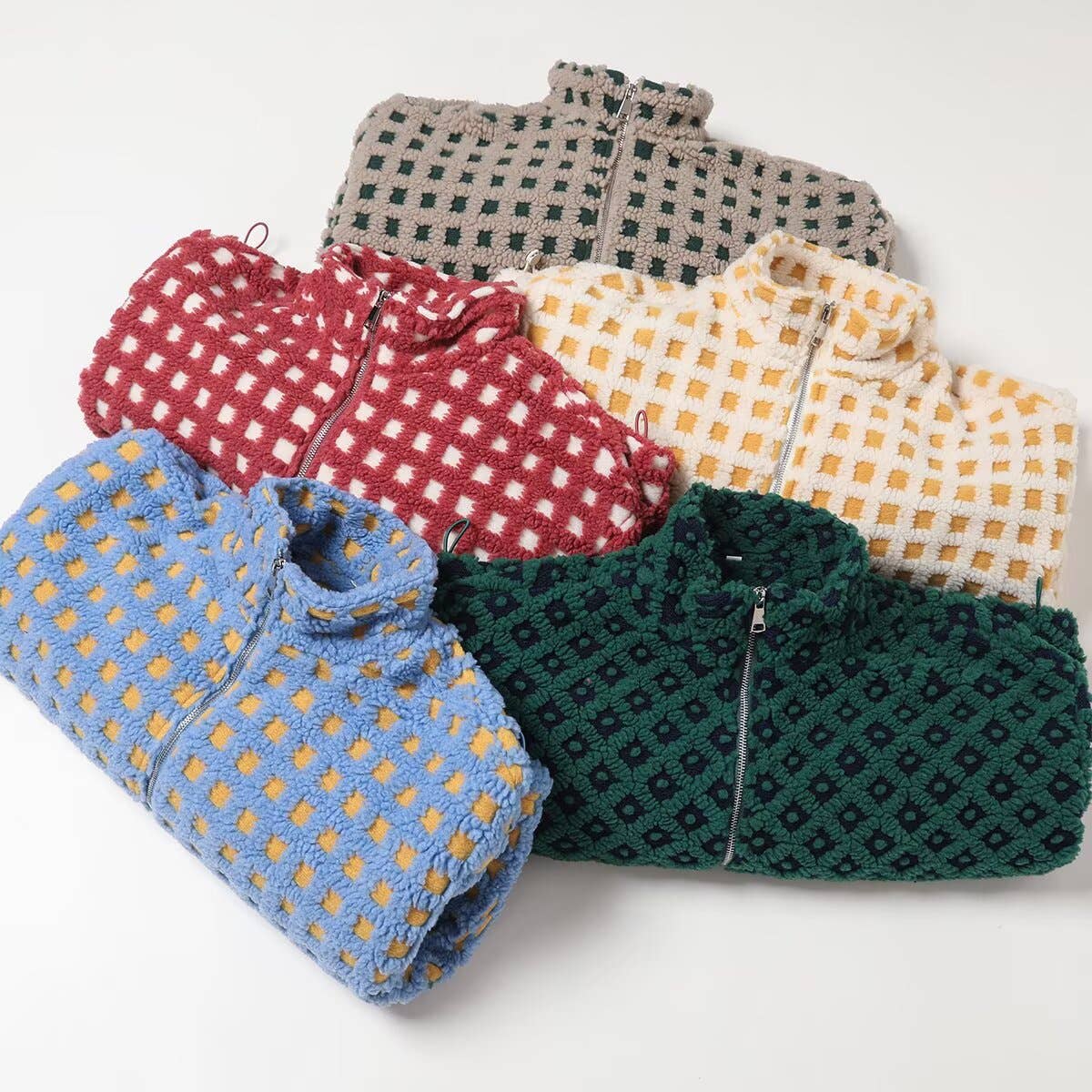 Hope & Sunshine - Wholesale Jacket - Women's - Plaid Lambswool Fashion Jacket29