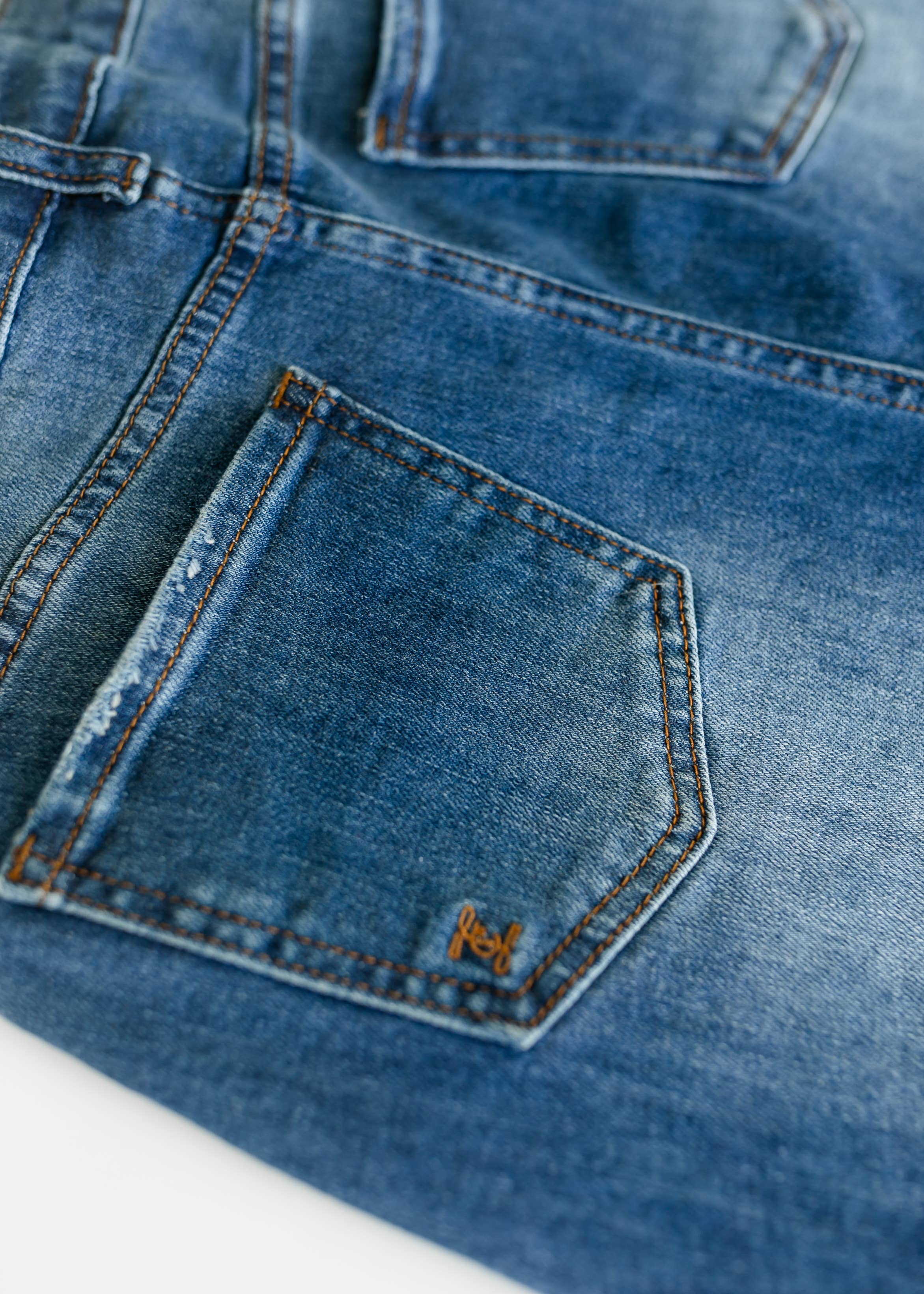 Inherit Clothing Company – Saia - Mulher por atacado – Saia de Ganga Midi com Bainha Desfiada Rylin8