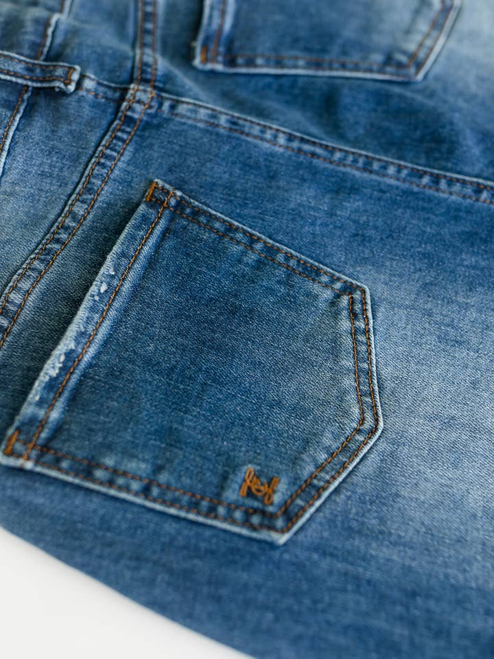 Inherit Clothing Company – Saia - Mulher por atacado – Saia de Ganga Midi com Bainha Desfiada Rylin8