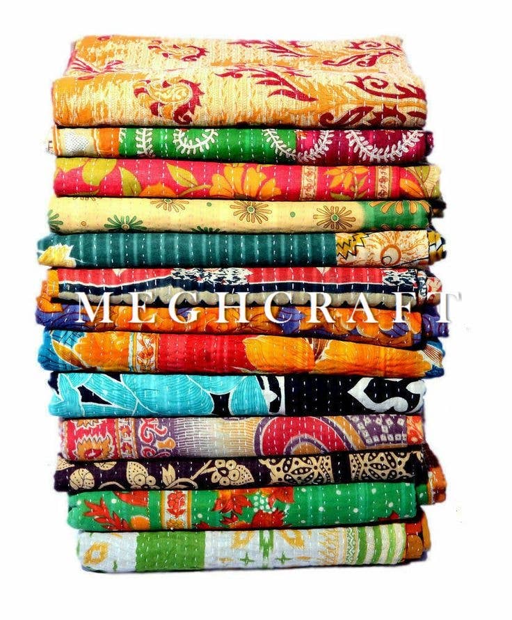 Meghcraft - Wholesale Quilt - Indian kantha Throw- Kantha Blanket Quilt- Kantha Quilt King4