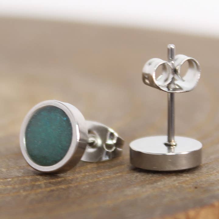 Chrysocolla Stud Earrings for wholesale by Pure Impressions Design