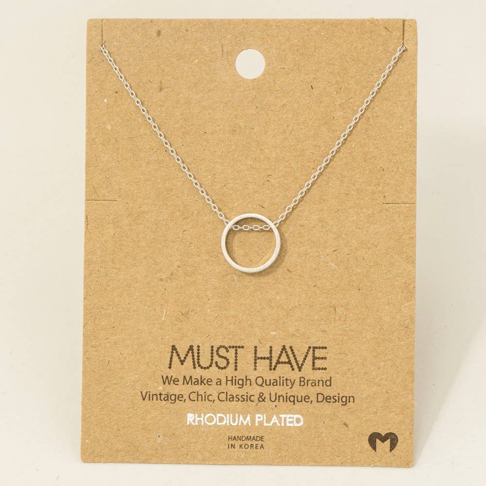 Fame Accessories – wholesale Pendant/charm necklace – Gold Dipped Circular Cut-Out Pendant Necklace4