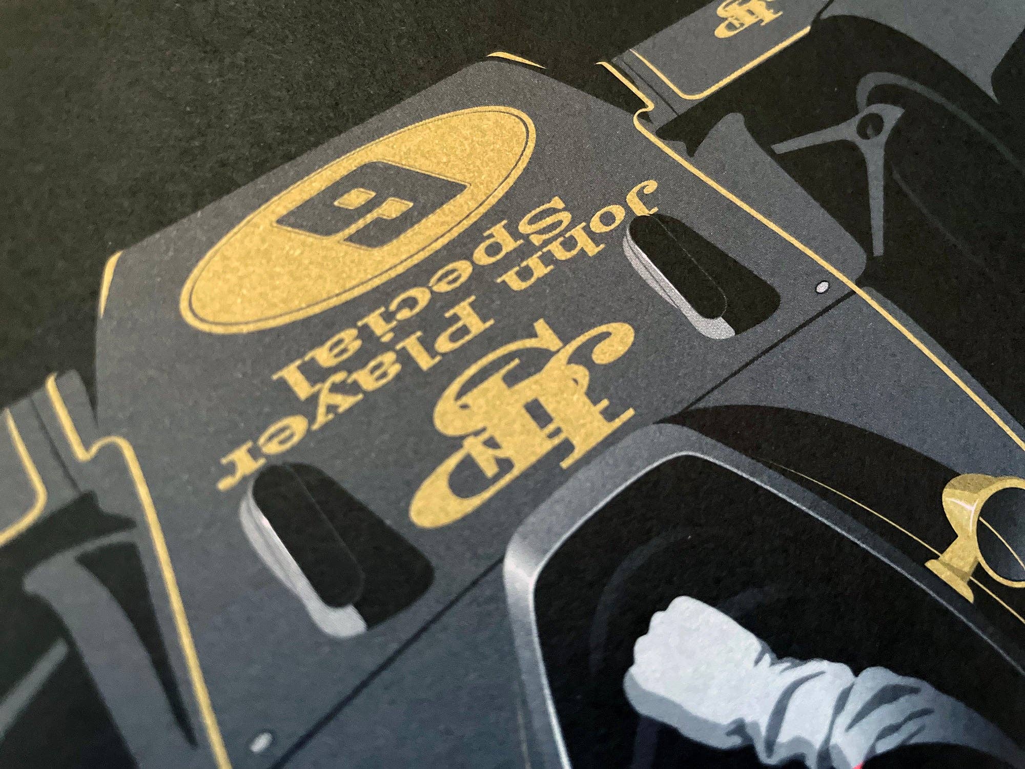 Ricardo Fine Car Artwork - Wholesale Art Print - Emerson Fittipaldi, Lotus 72D-Ford, Formula 1 World Champions 19725