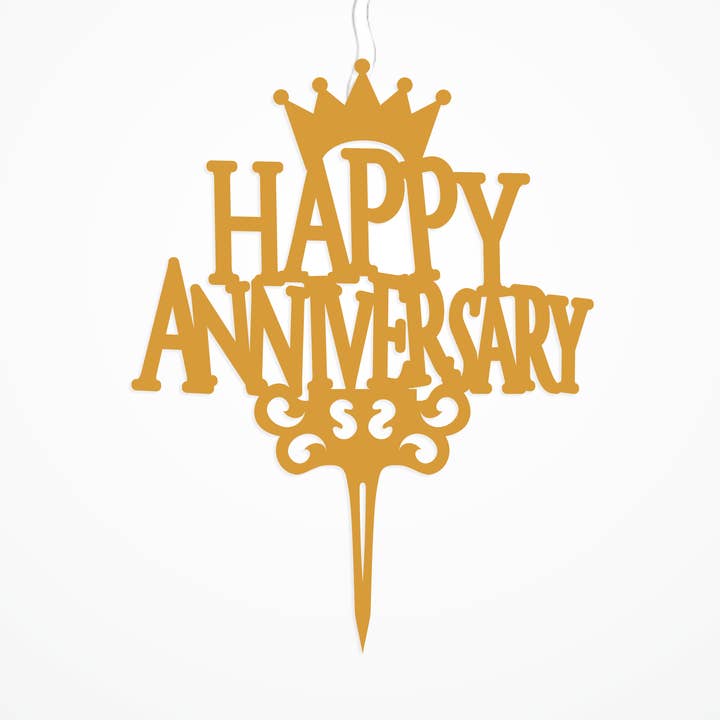 Food Safe Cake Topper "HAPPY ANNIVERSARY" Acrylic Cake Topper Candle - Cake Candles for Birthday, Anniversary Decoration, Family Baking Reunions, Theme Party Cake Decorating Supplies for wholesale by Food safe Cake Topper