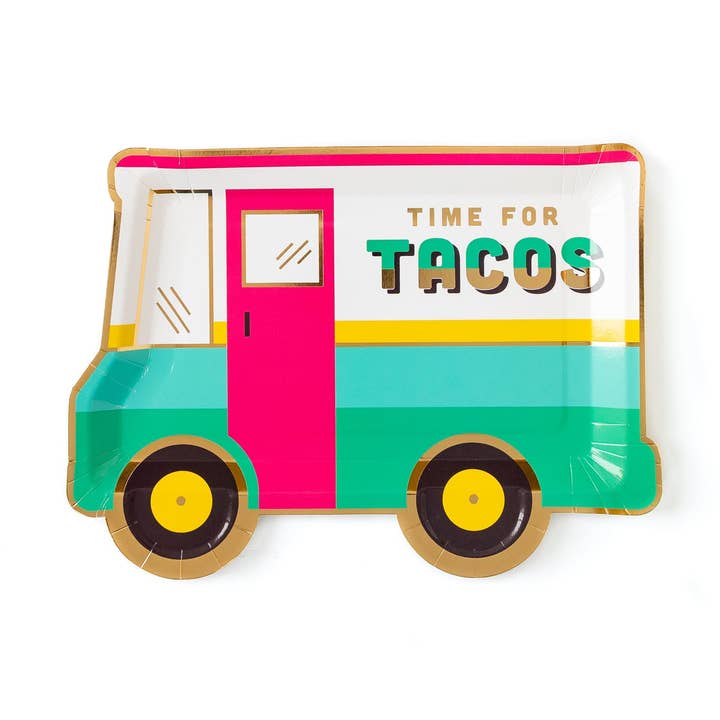 FST145 - 9" Taco Truck Shaped Paper Plate for wholesale by My Mind’s Eye