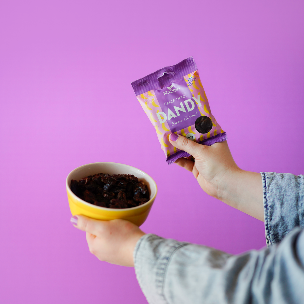 Foodin - Wholesale Fruit Snacks - Dandy Candy Dates, Banana Caramel 90g1