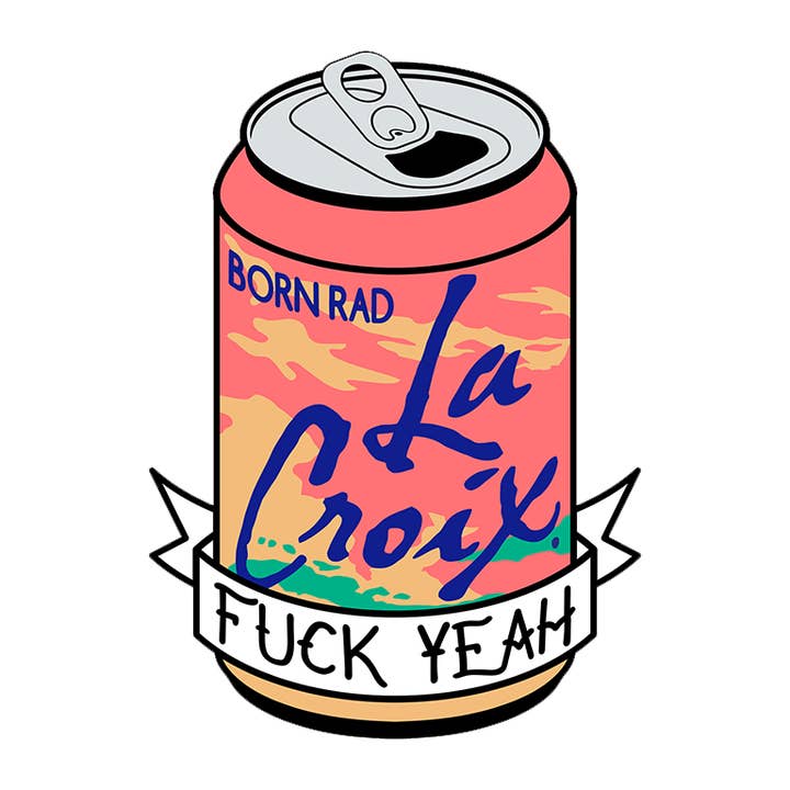 Born Rad Shop - Wholesale Sticker - La Croix Fuck Yeah Sticker 4" Vinyl Pampelmousse