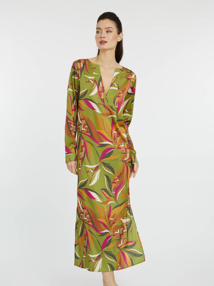 Abito a tunica a maniche lunghe Havana per la vendita all'ingrosso da parte di Wrap Up by VP