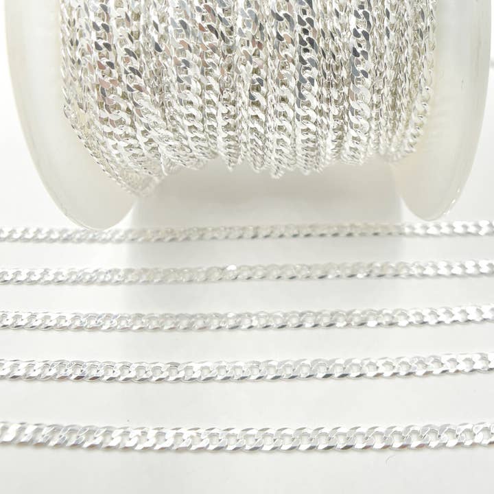 Jewels & Chains - Wholesale Link & Chain Necklace - Y71SS. Sterling Silver Flat Curb Chain4