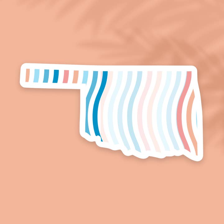 Oklahoma Retro Summer State Sticker for wholesale by The State Stickers
