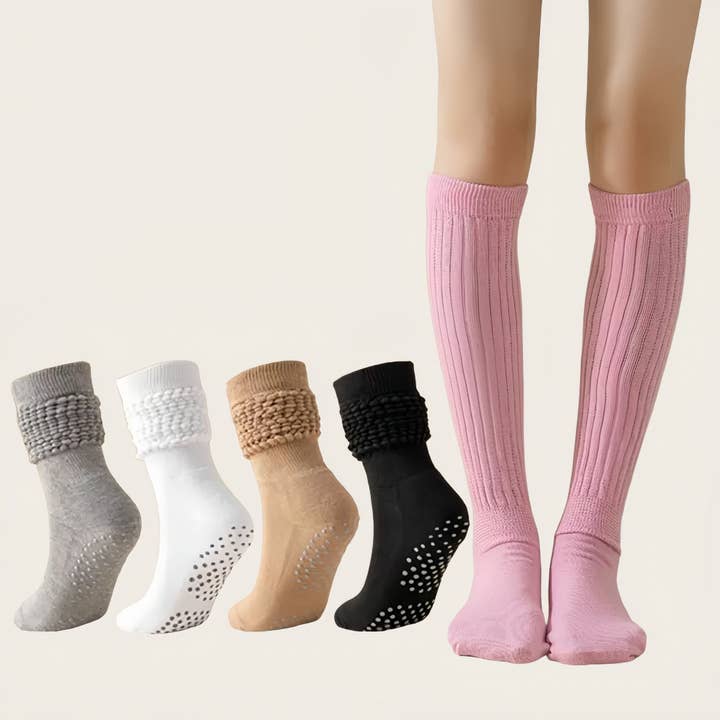 AK Brand - Wholesale Socks - Women's - 3-Pack Scrunch Grip Socks with Non-Slip Sole Soft Stretch Kn9