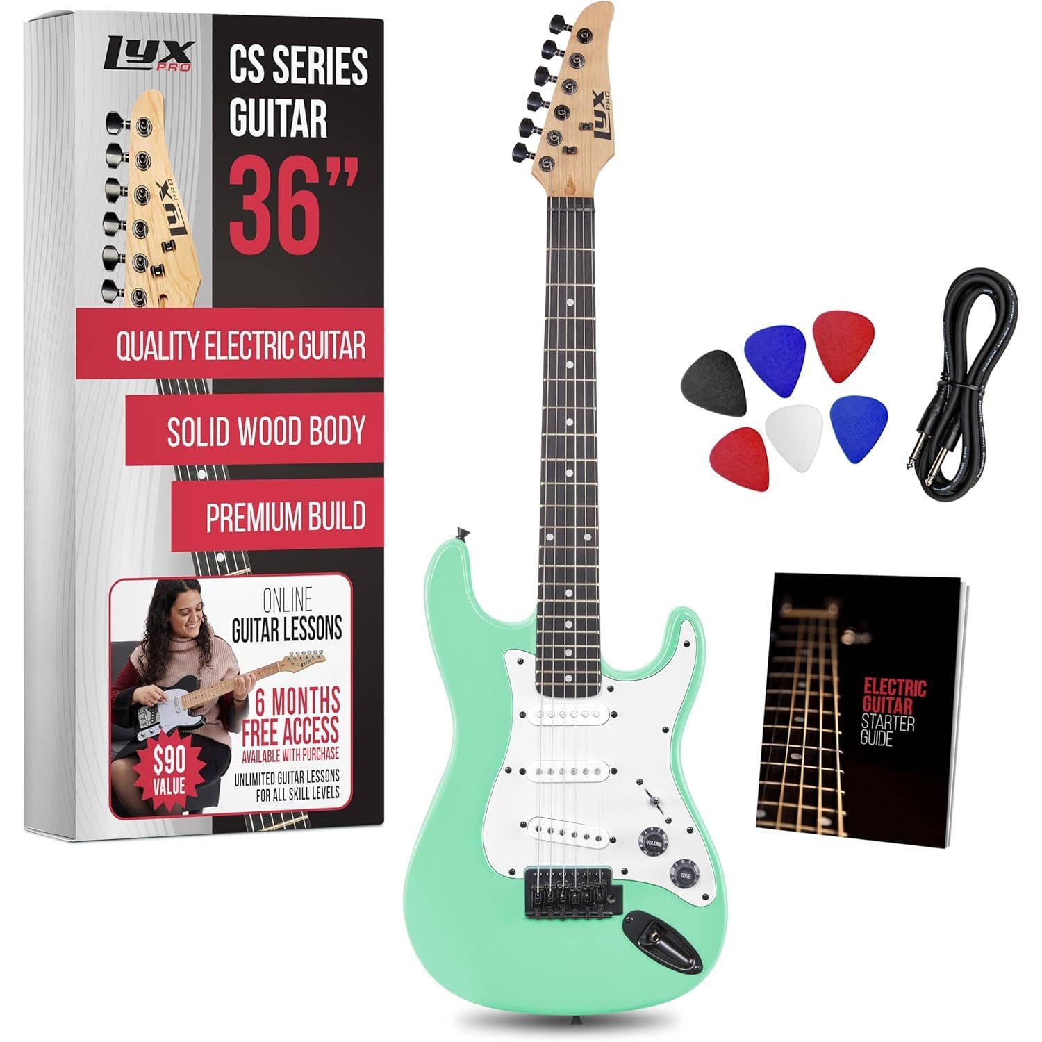 LyxPro – wholesale Musical instrument – CS 36” Beginner Electric Guitar Kit with Amp, Cable & More!0