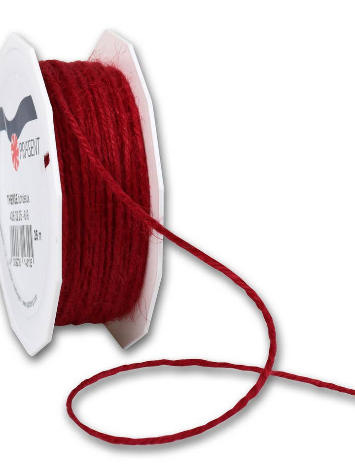 Cordão de juta 25 m rolo 2 mm bordô por atacado de C.E. PATTBERG GmbH & Co. KG