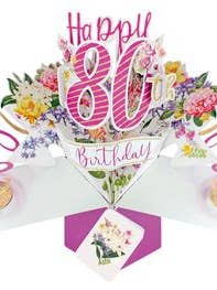 Biglietto di auguri pop-up per 80° compleanno, Second Nature per la vendita all'ingrosso da parte di Second Nature Ltd