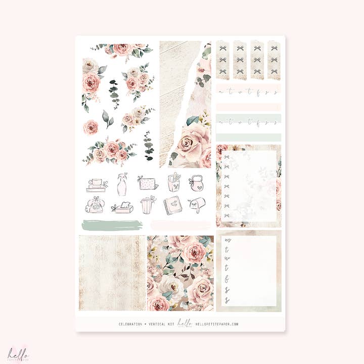 Feier/So Geliebt - Planer-Aufkleber-Set für den Großhandel von Hello Petite Paper