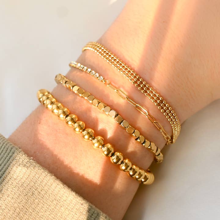 Blueyejewelry - Wholesale Link & Chain Bracelet - 18k Gold Bracelets - Gold Beaded, Paperclip, Tennis Bracelet