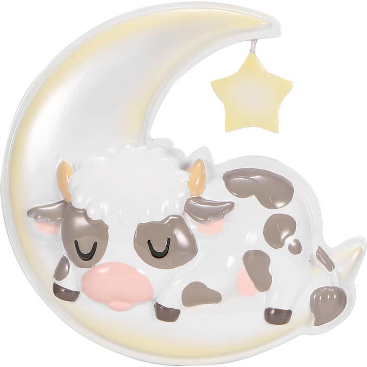 Sød ko på månen personlig ornament for engroshandel hos PolarX Ornaments