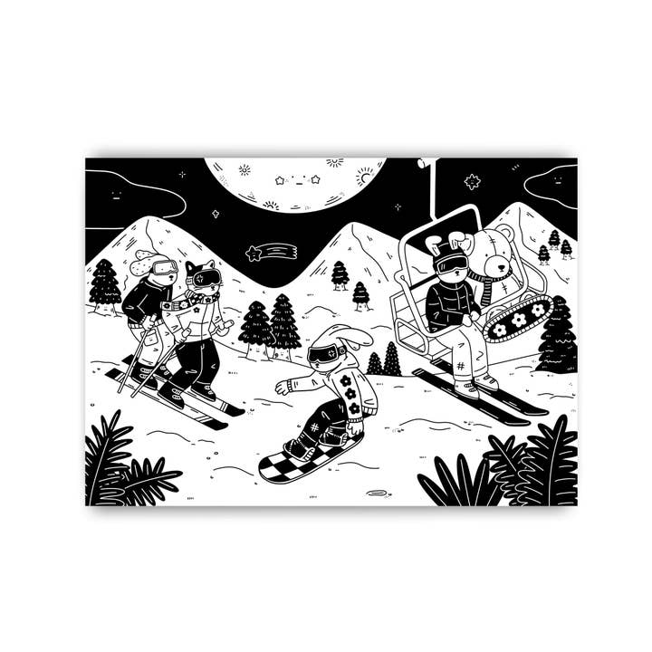 Carte postale Snow Much Fun pour la vente par Myii Creative