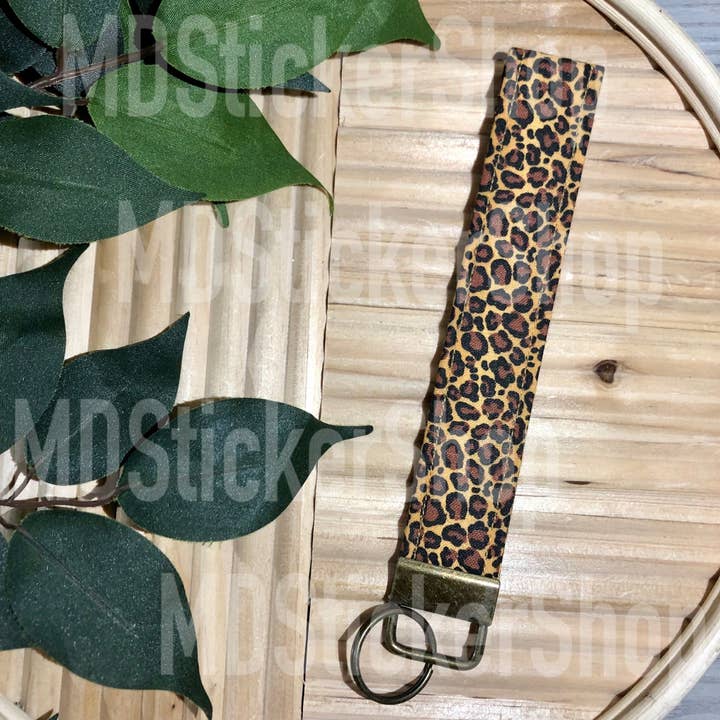 Marian Cheetah Print Fabric Keychain, Key Fob for wholesale by MDStickerShop