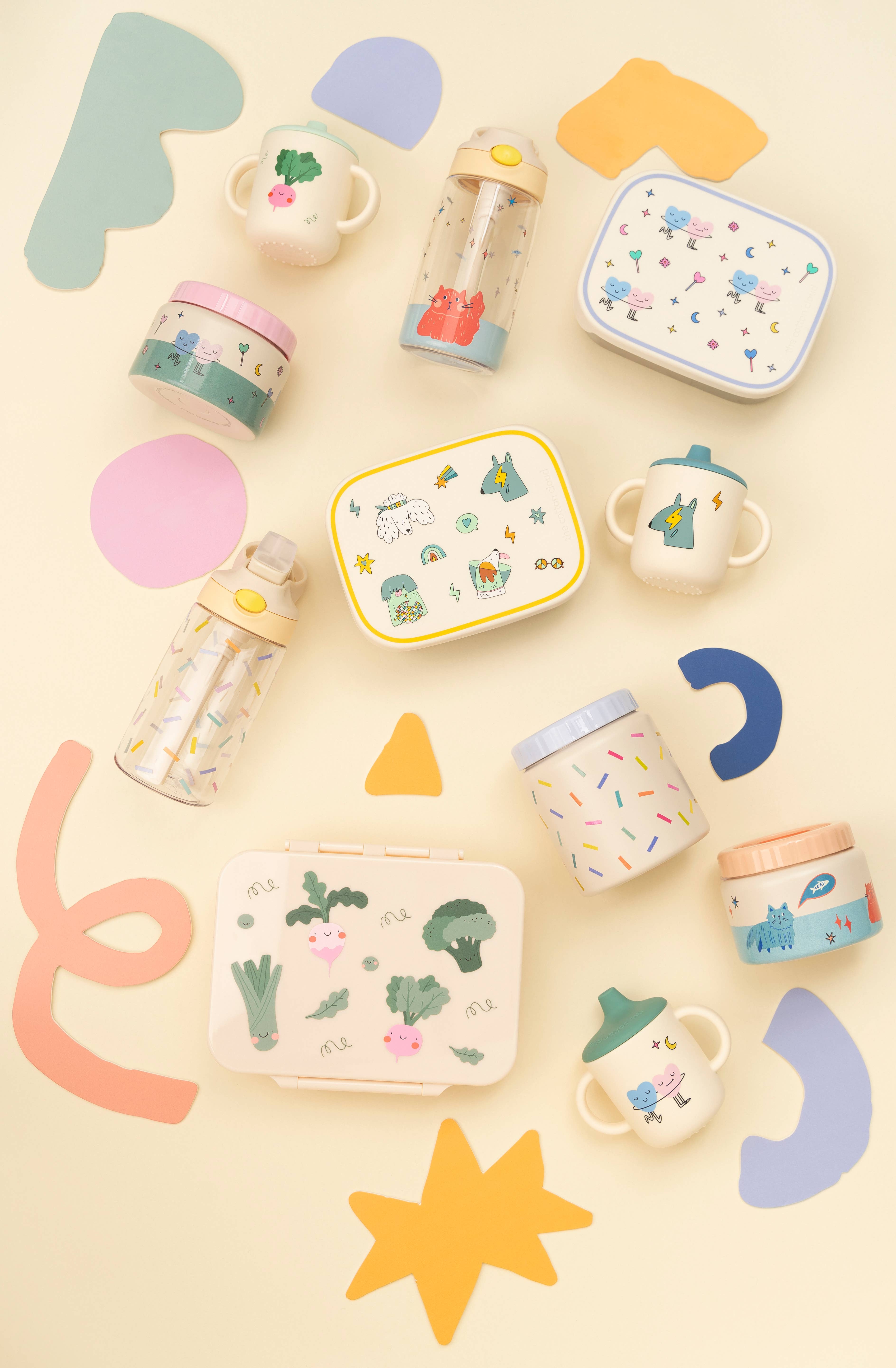 the cotton cloud - Vente Bouteilles d'eau - Gourde pour enfants Tritan 480 ml avec chatons « Meowtiful Cats »7