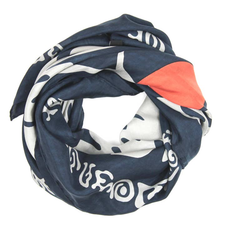 Les Belles Vagabondes - Wholesale Head Scarf - Women's - Square Silk Panama Navy1