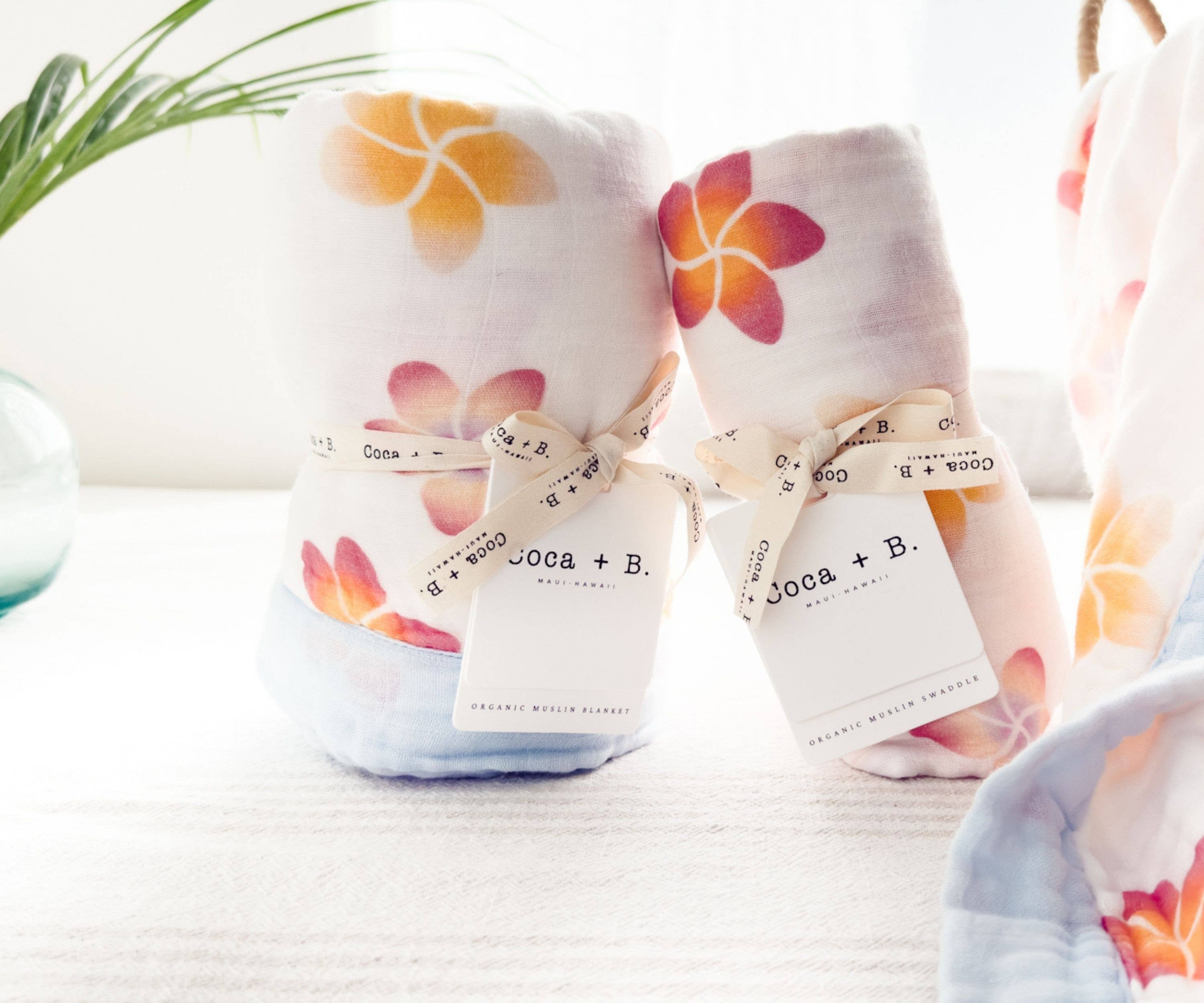 Coca + B.™ - Wholesale Milestone Blanket - Kids & Baby - Organic Plumeria Baby Blanket | Tropical Nursery Decor9