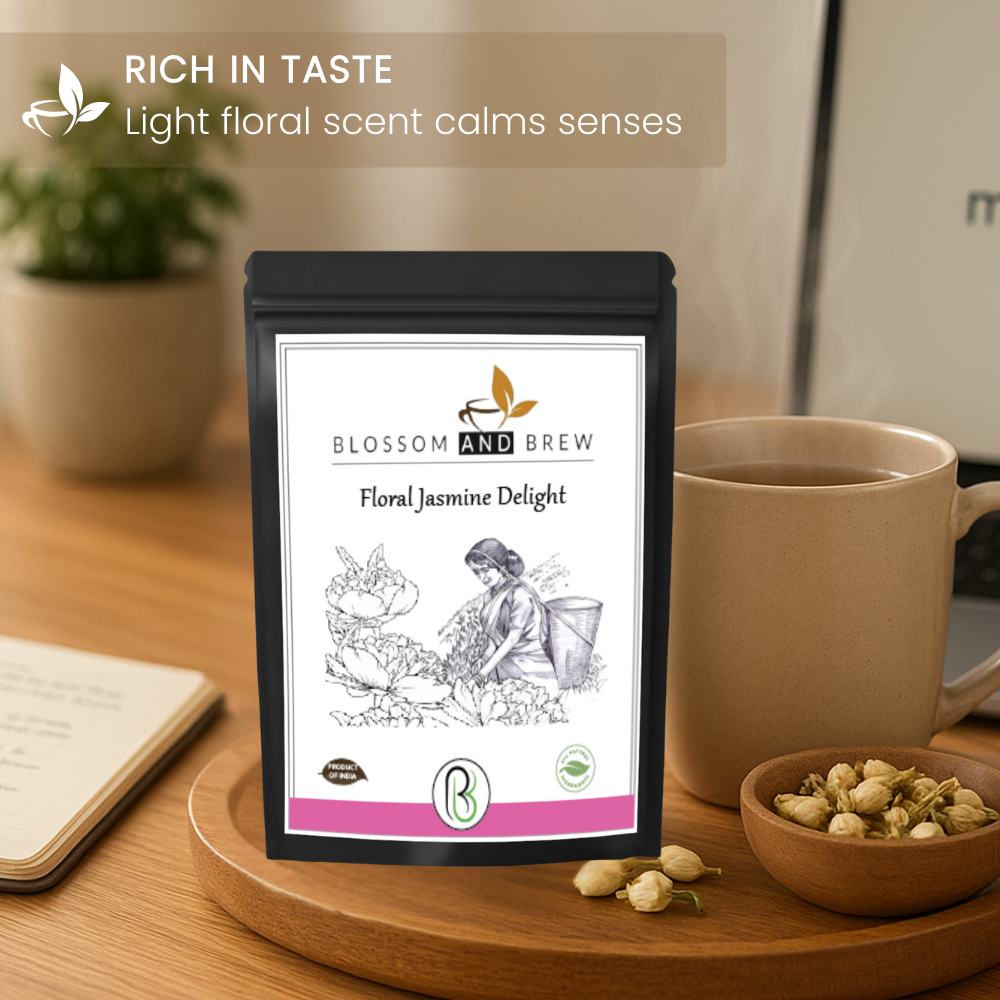Blossom & Brew – wholesale Loose tea – Jasmine Green Tea- Floral Delight, Fragrant & Soothing6