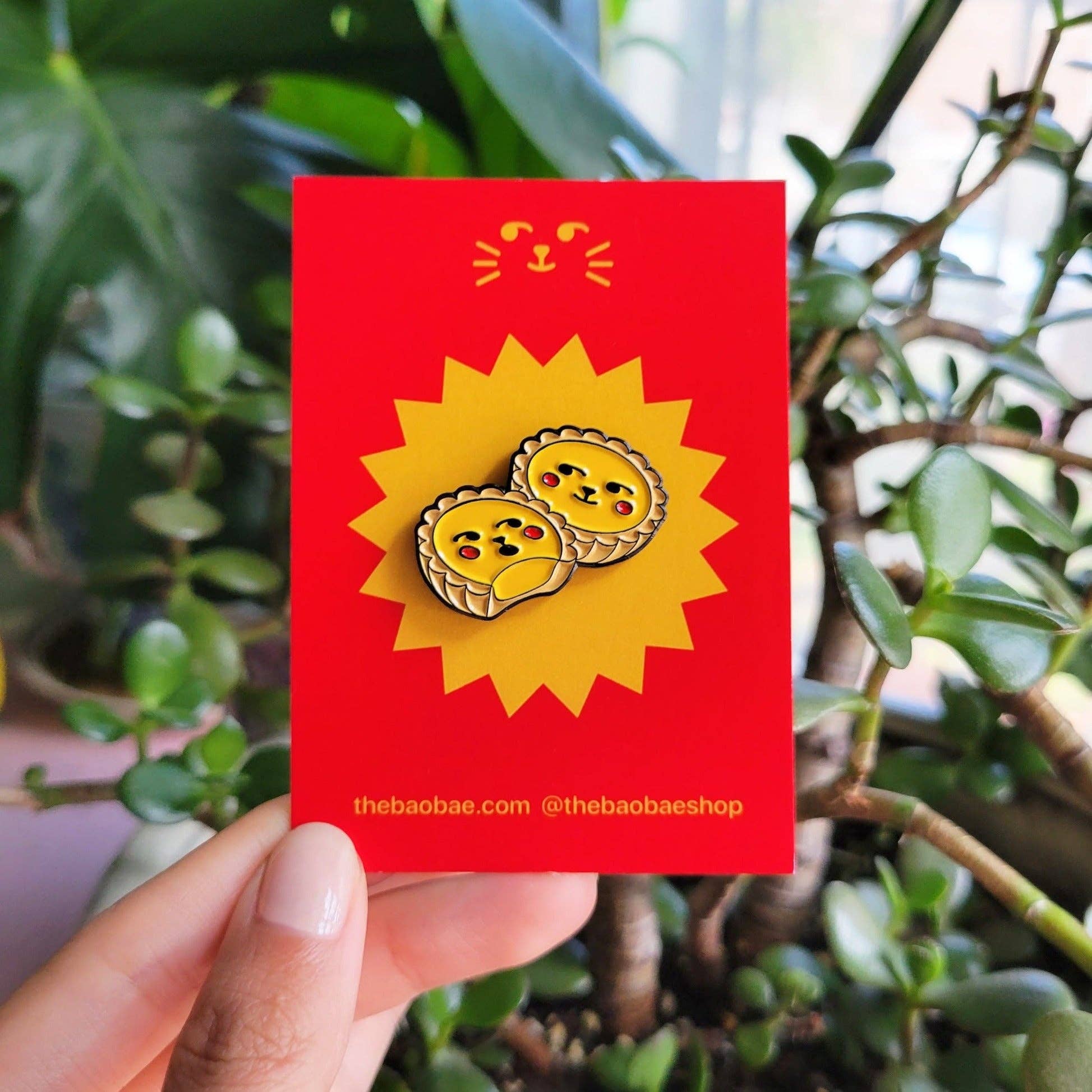 The Bao Bae – wholesale Lapel pin/button – Egg Tart Enamel Pin