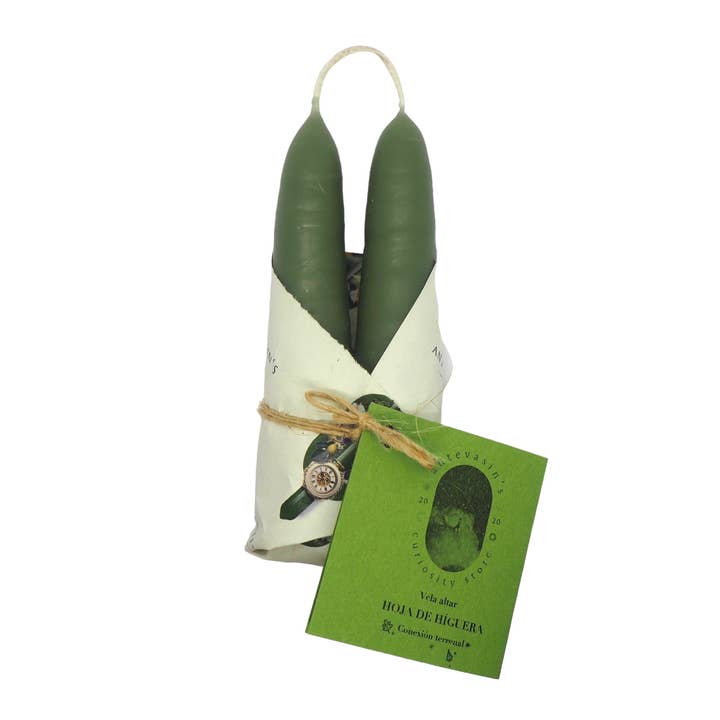 Antevasin´s Store – wholesale Marschaller – Mörkgrönt fikonblad ritualljus (grön magi) 40gr x 13cm