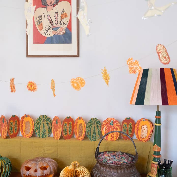 East End Press - Vendita all'ingrosso Bandierine/Ghirlande - Ghirlanda a concertina con zucche1