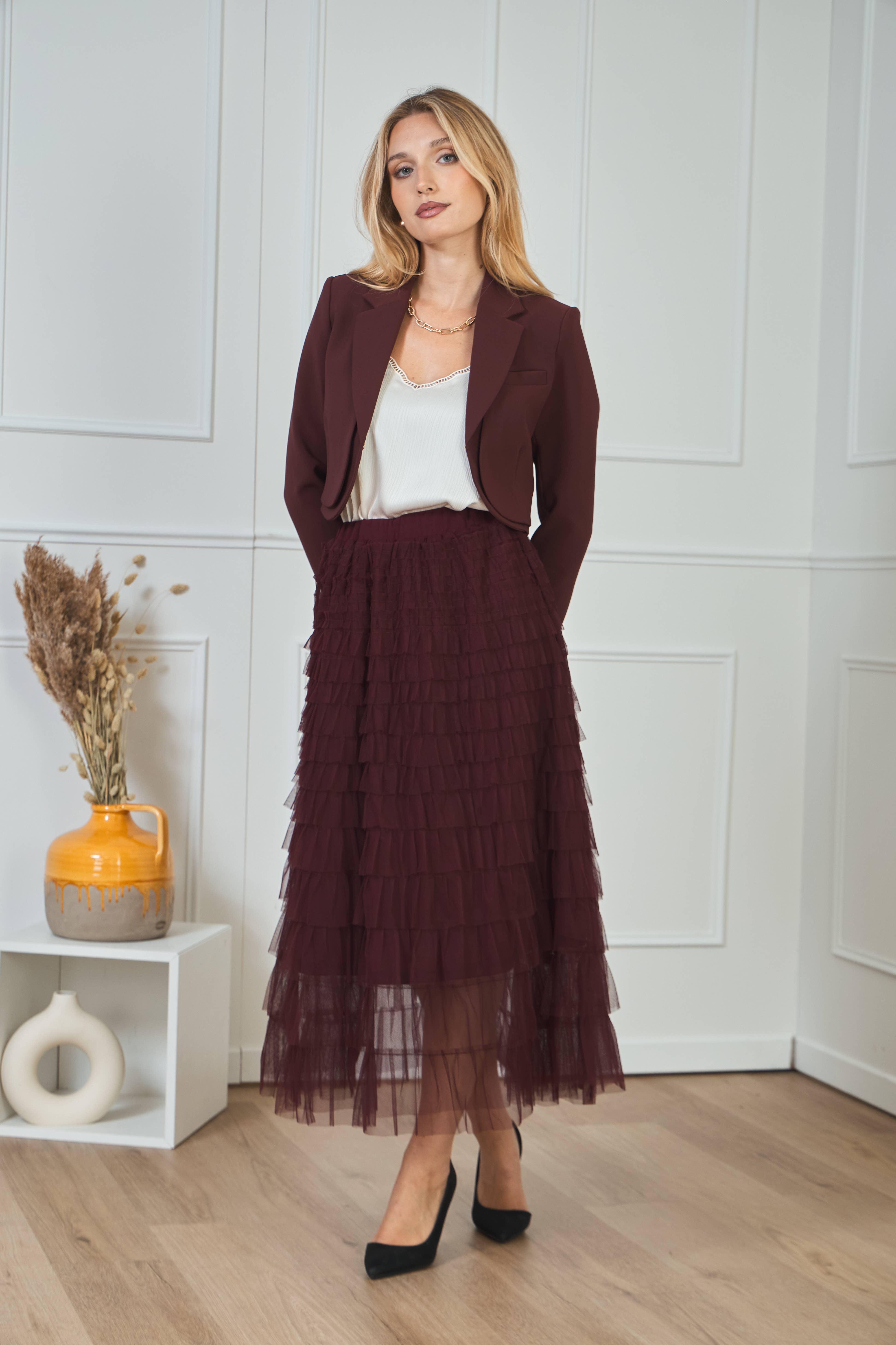 LULUMARY - Wholesale Skirt - Women's - Long tulle skirt SK787A