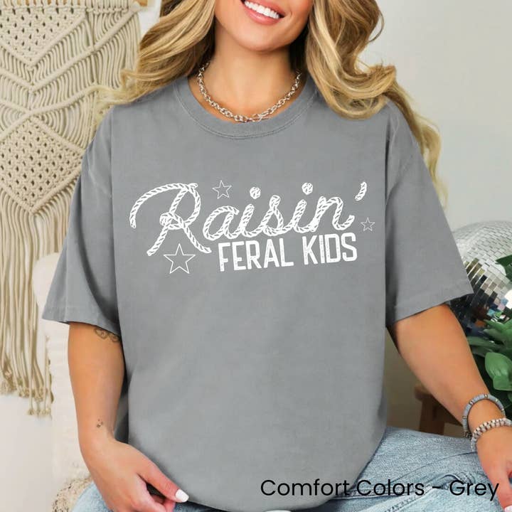 Raisin' Feral Kids Tee for wholesale by Okie Design Co