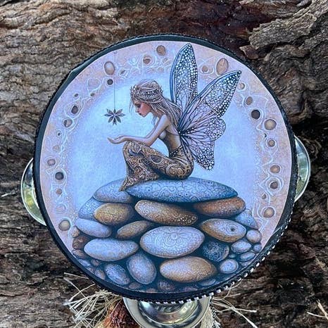 Stone Collection "Fairy Stones" Fairy 4" Tambourine Art for wholesale by Bodhi Leaf Market