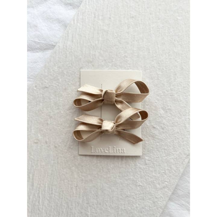 2PC Ribbon Hair Clips Set - DOSA Assorted for wholesale on Faire6