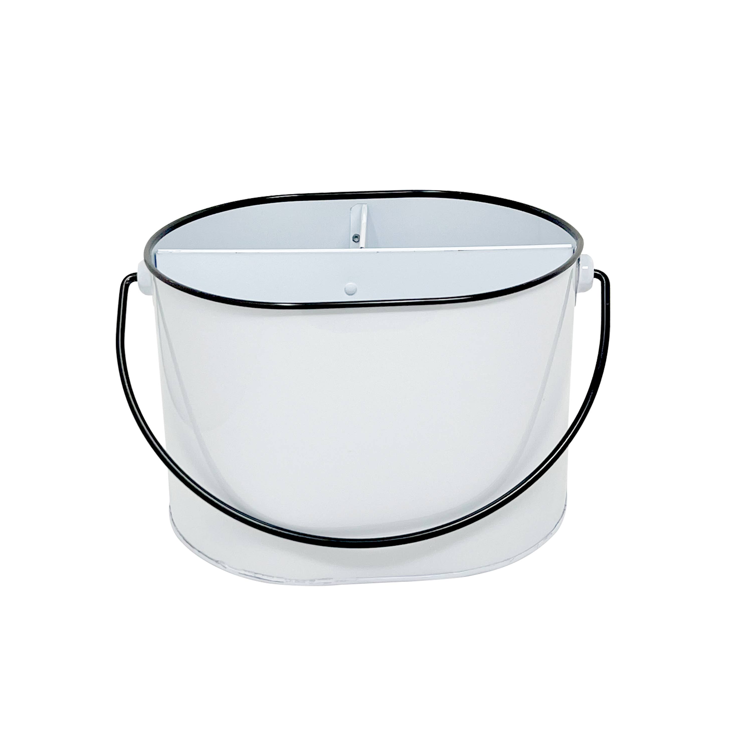 DAHO - Wholesale Basket - White Metal Caddy 3 Compartments Basket with Metal Handle1