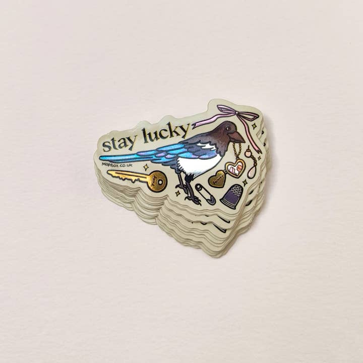 Mimo - Wholesale Sticker - Stay Lucky Magpie Vintage Trinkets - Vinyl Sticker (Mirror)5