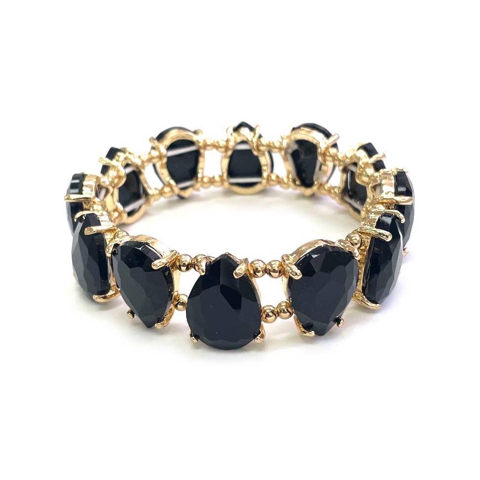 StarryNYC - Vendita all'ingrosso Bracciale con perline - Bracciale elastico con perline di cristallo a goccia di vetro0