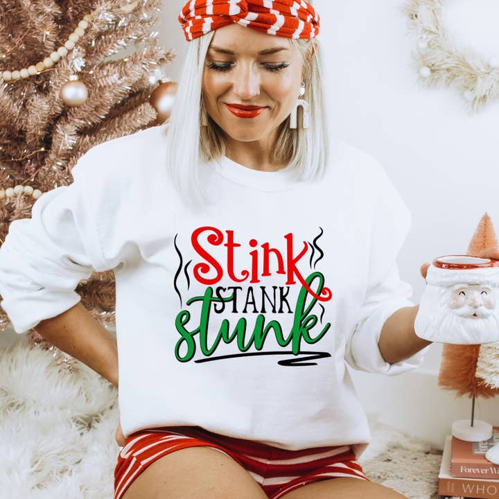 Stink Stank Stunk Christmas Sweatshirt for wholesale by Londas Trendy Tees