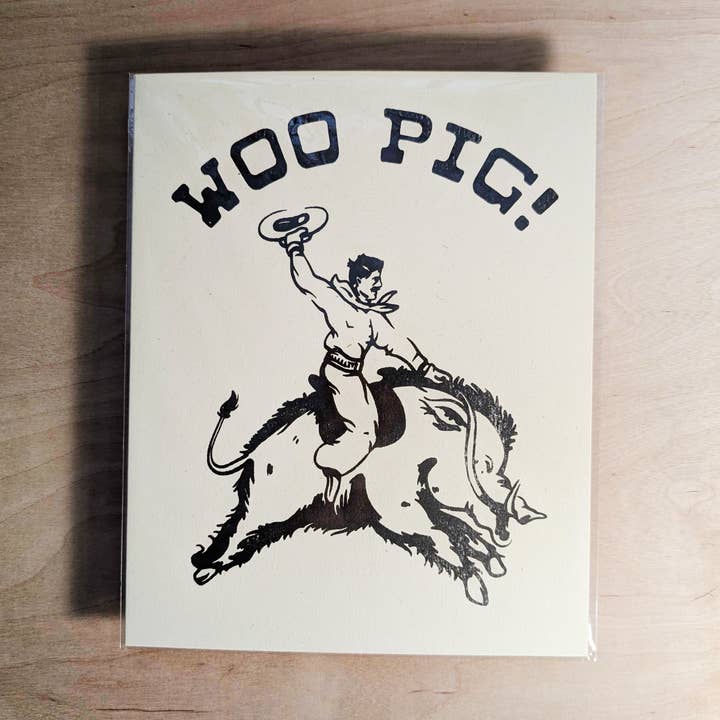 Woo Pig Risograph Screen Print - Arkansas for wholesale by The Mook Press