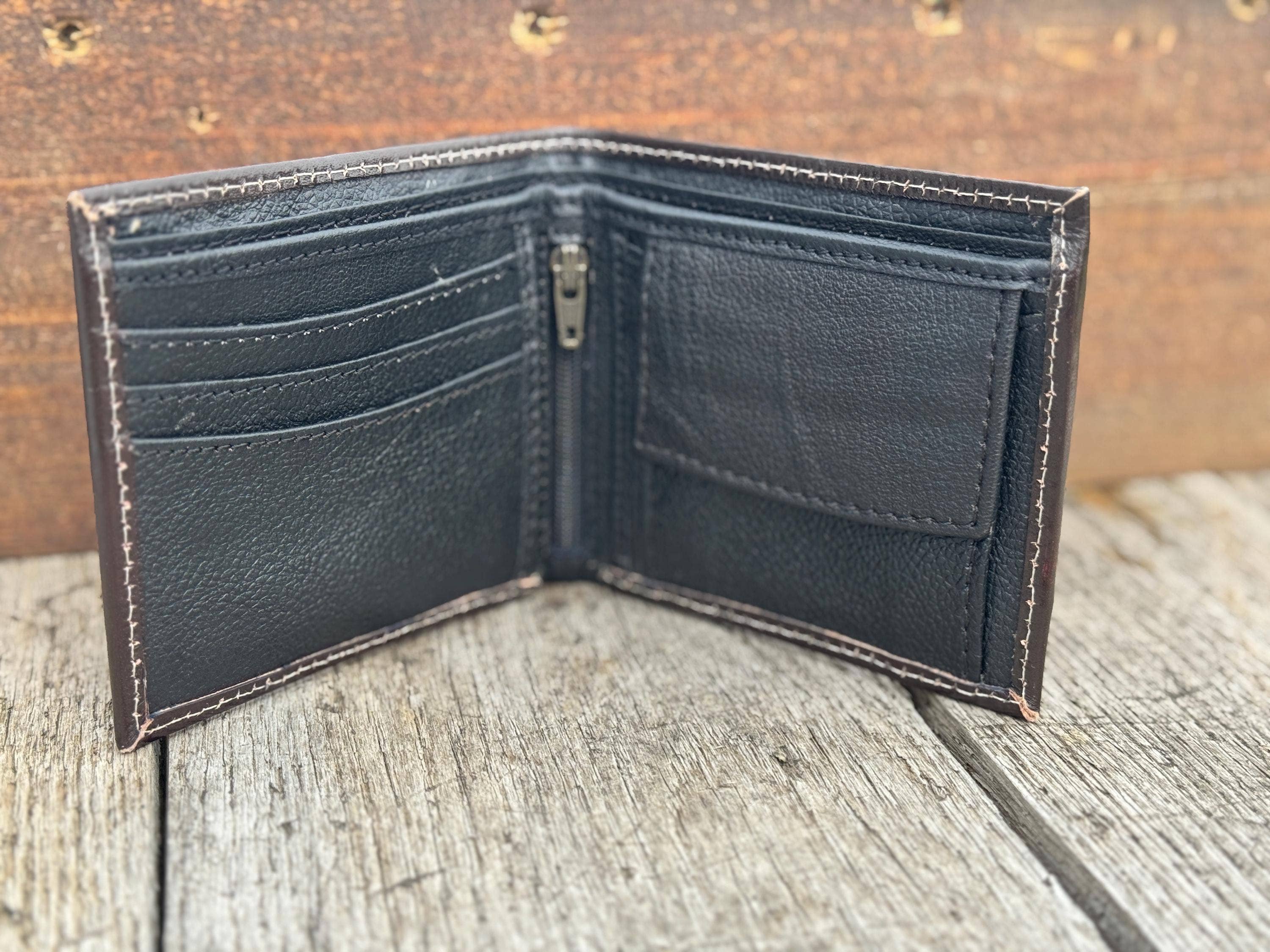 Double B Wild Rags - Wholesale Wallet - Men's - Men’s Western bi-fold wallet tooled floral Cow Skull Aces Cards details by Double B Wild Rags5