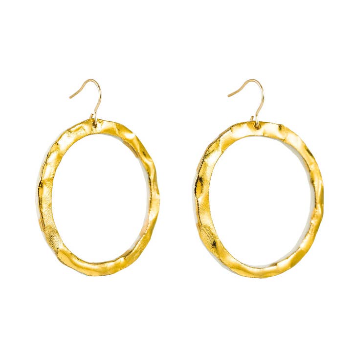 Jenna Vanden Brink Ceramics - Wholesale Dangle Earrings - Gold Ring Drops