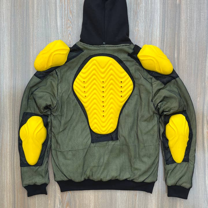 MOTORCYCLE PROTECTIVE HOODIE REINFORCED WITH DUPONT KEVLAR for wholesale by BT Blanks