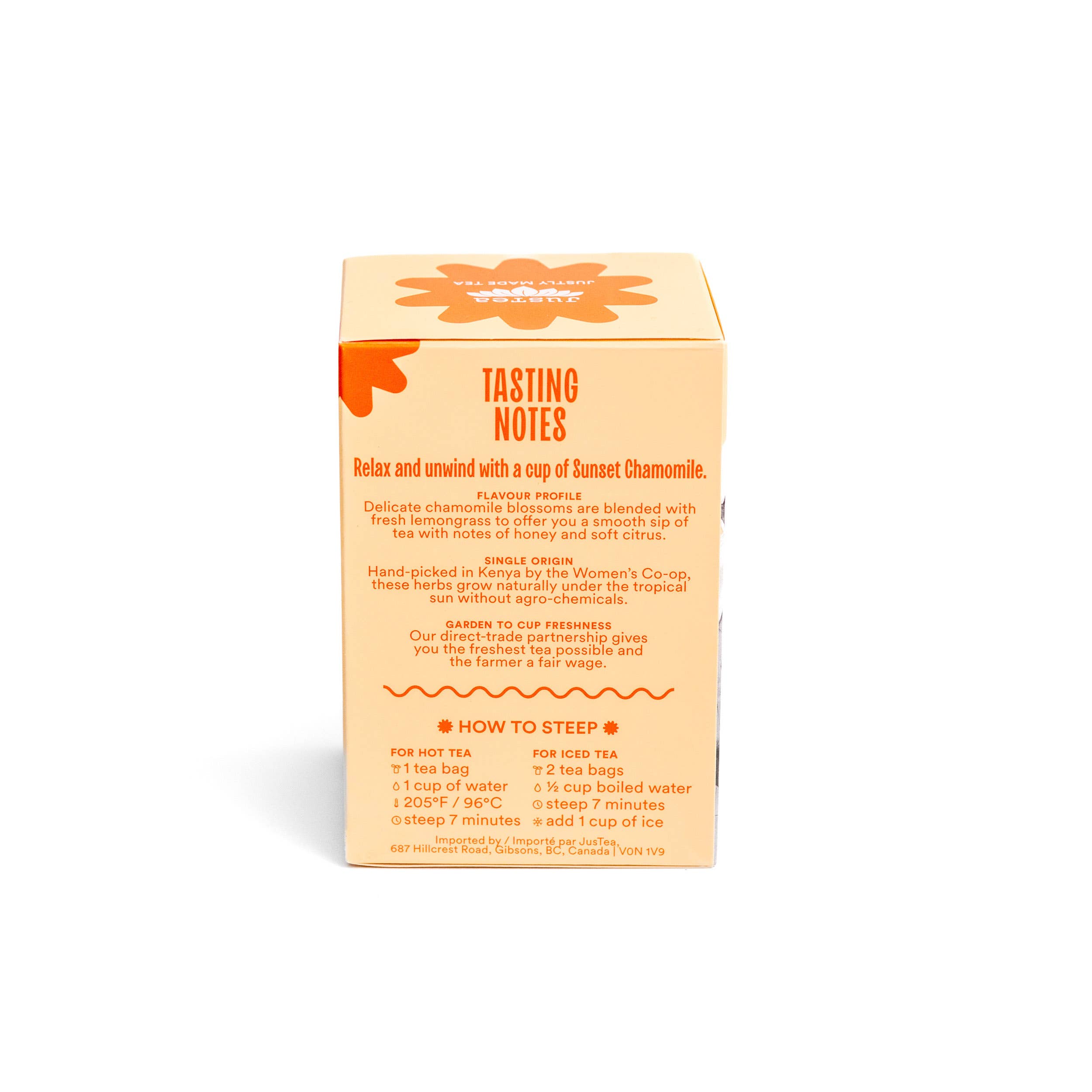 JusTea - Wholesale Tea Bags - Sunset Chamomile Tea Bags - Organic, Fair-Trade, Herbal Tea7