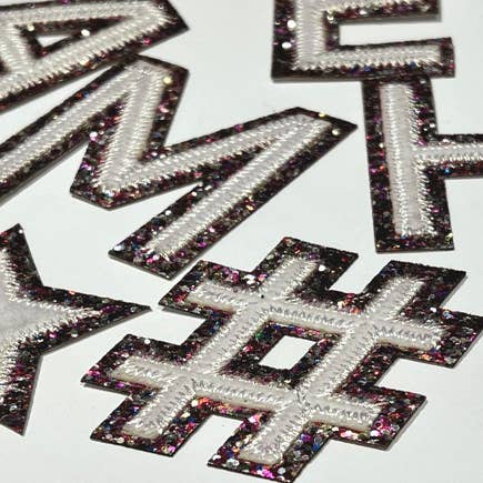 26pcs Decorative Iron on Letters Glitter Rhinestone Letters Stickers  Rhinestone Alphabet Patches 
